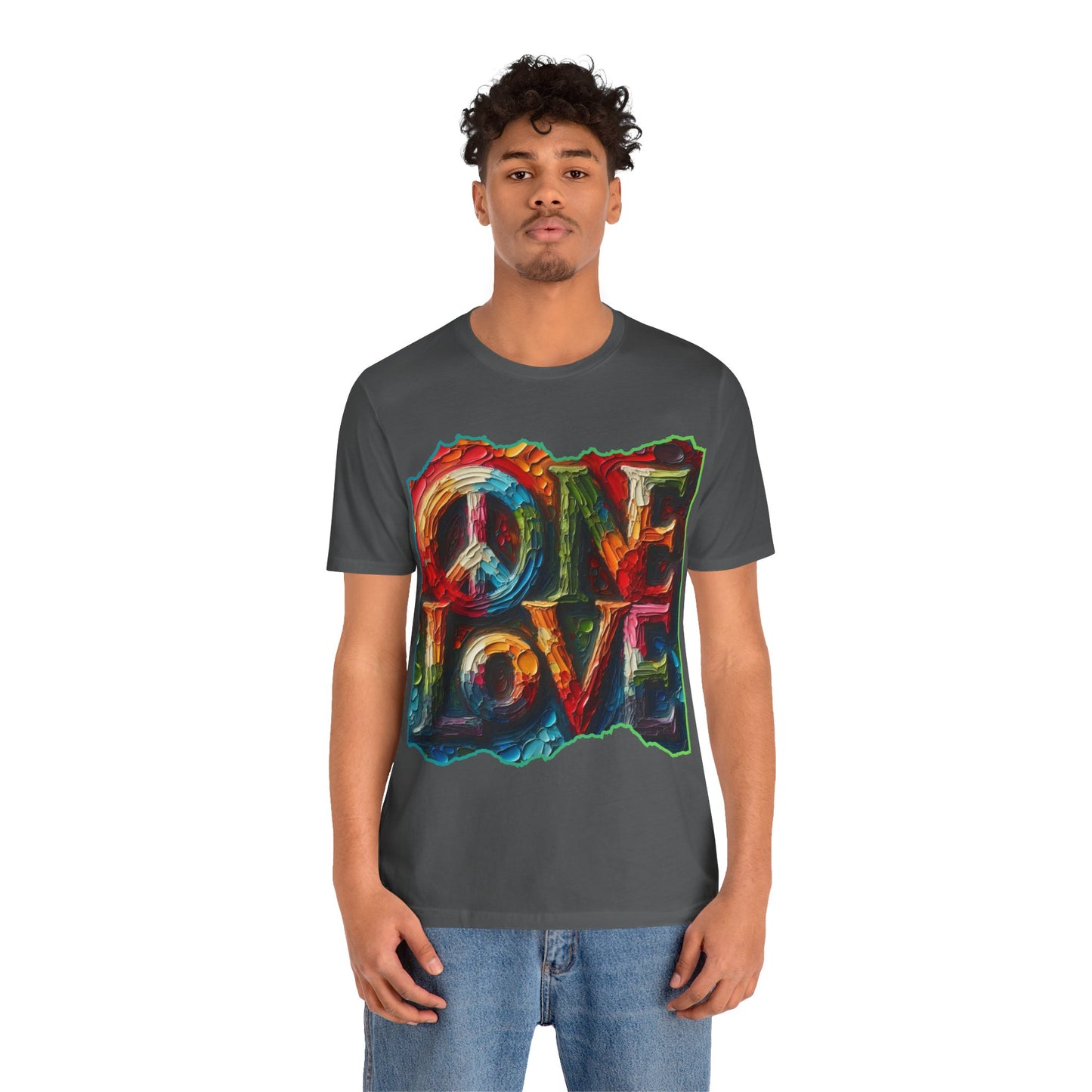 Unisex Jersey Short Sleeve Tee, "One Love" Imposter Syndrome, Mental Wellness, Stress Relief, Self-Awareness, Unity, Inclusion, Anti-Racism, One Love, Inclusion, DEI, Diversity