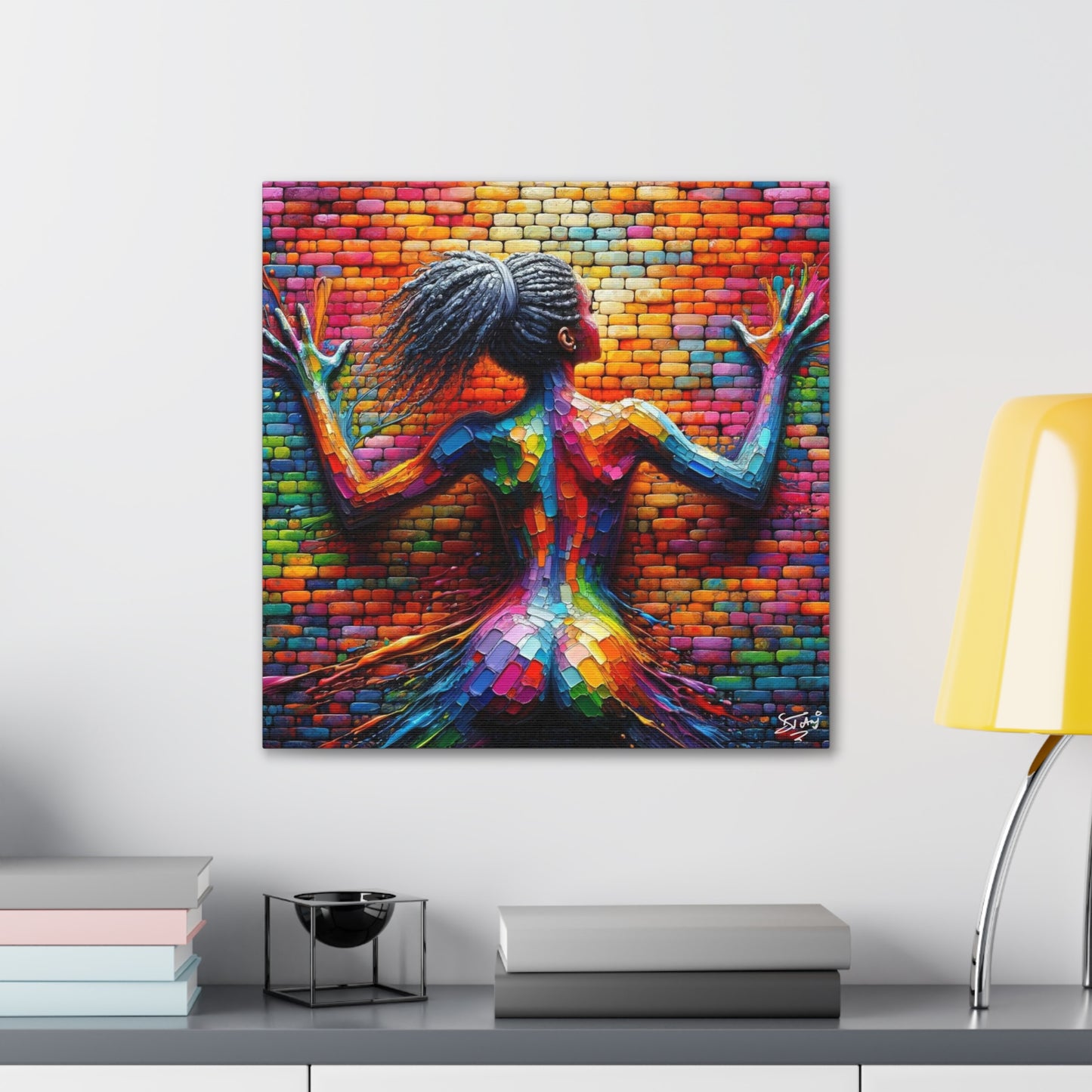 Art Print, Afro-Caribbean Woman, Oil Finish, West Indian Ethnicity, Cultural, Heritage, Semi-Abstract, Canvas Gallery Wrap