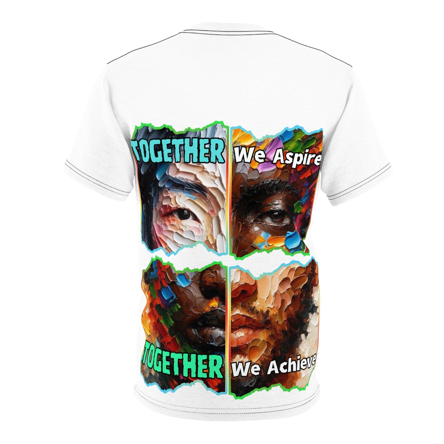 Unisex Cut & Sew Tee (AOP), "Together We Aspire., Together We Achieve"