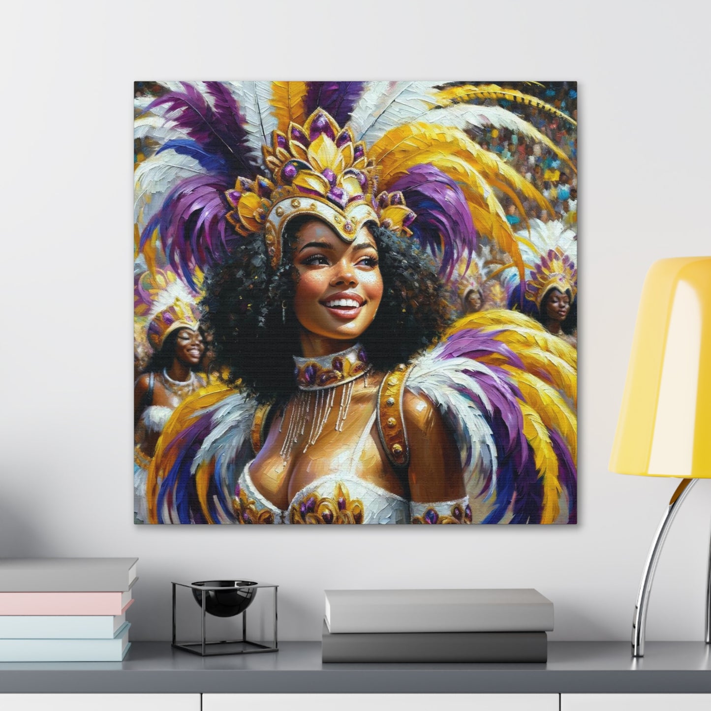 Art Print#10 of Trini Masquerader, Carnival, Oil Finish, West Indian Ethnicity, Cultural, Heritage, Art, Black Woman, Canvas Gallery Wraps