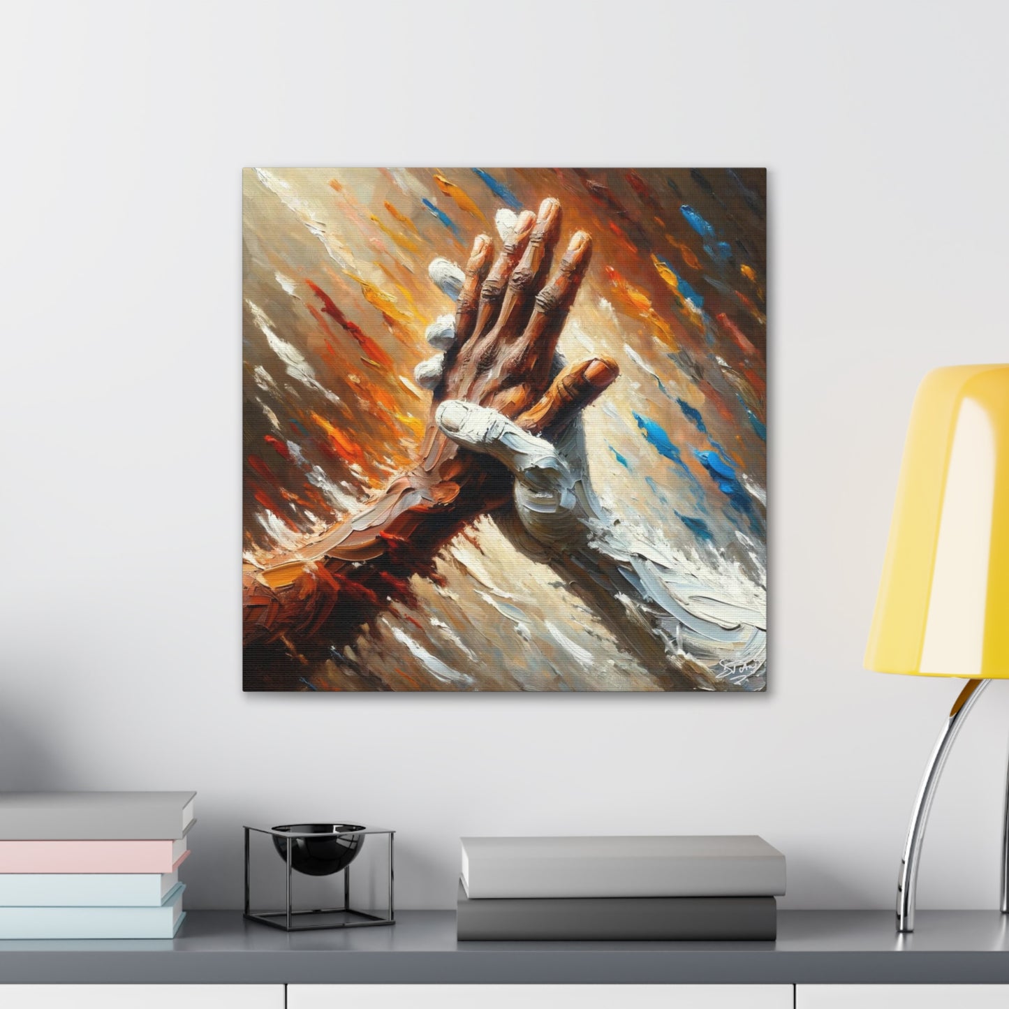 Art Print, "Unity," Oil Finish, One Love, West Indian Ethnicity, Cultural, Heritage, Semi-Abstract, Canvas Gallery Wrap