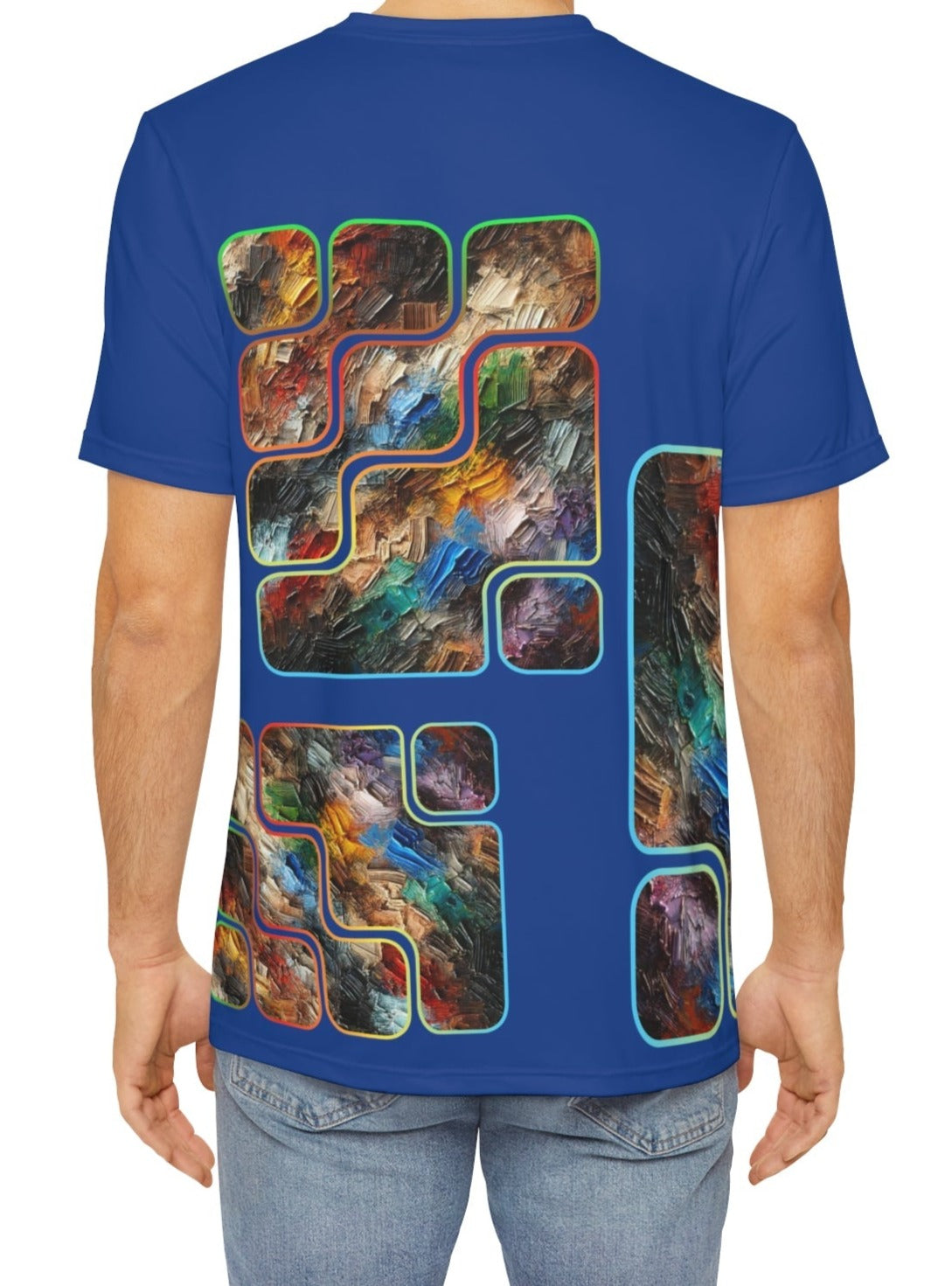 Men's Brushed Polyester Short Sleeve Tee (AOP), "Abstract African Print"