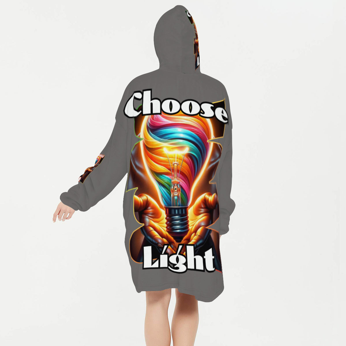 Flannel Sleeper Blanket Hoodie | "Choose Light"