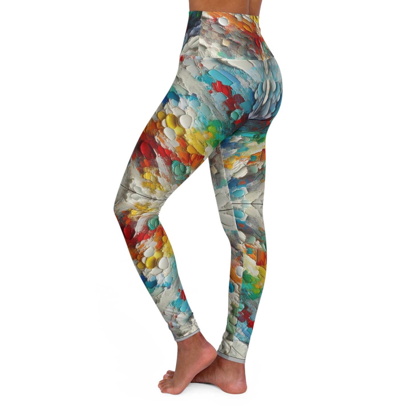 High Waisted Yoga Leggings (AOP) Abstract Print