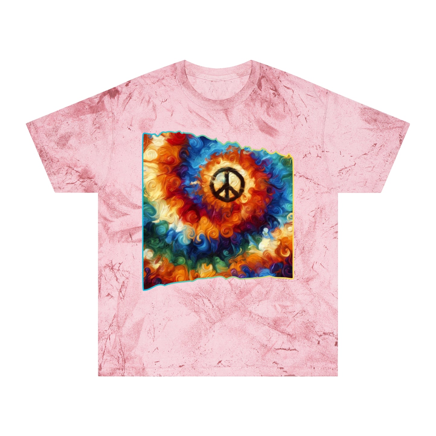 Unisex Color Blast T-Shirt "Peace" One World, Self-Love, Anti-Racism, One Love, Unity, Inclusion, Diversity, Immigrant Outsiders, Cultural Identity, Black Excellence Empowerment Inspiration, FashionWithPurpose, ConsciousClothing