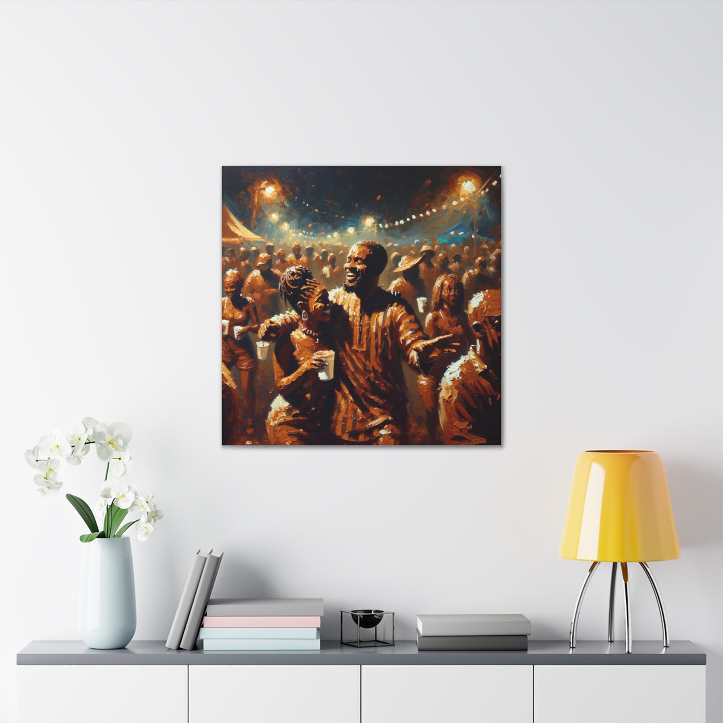 Art Print of Jouvert Morning, Afro-Caribbean Couple#8, Oil Finish, West Indian Ethnicity, Cultural, Heritage, Canvas Gallery Wraps