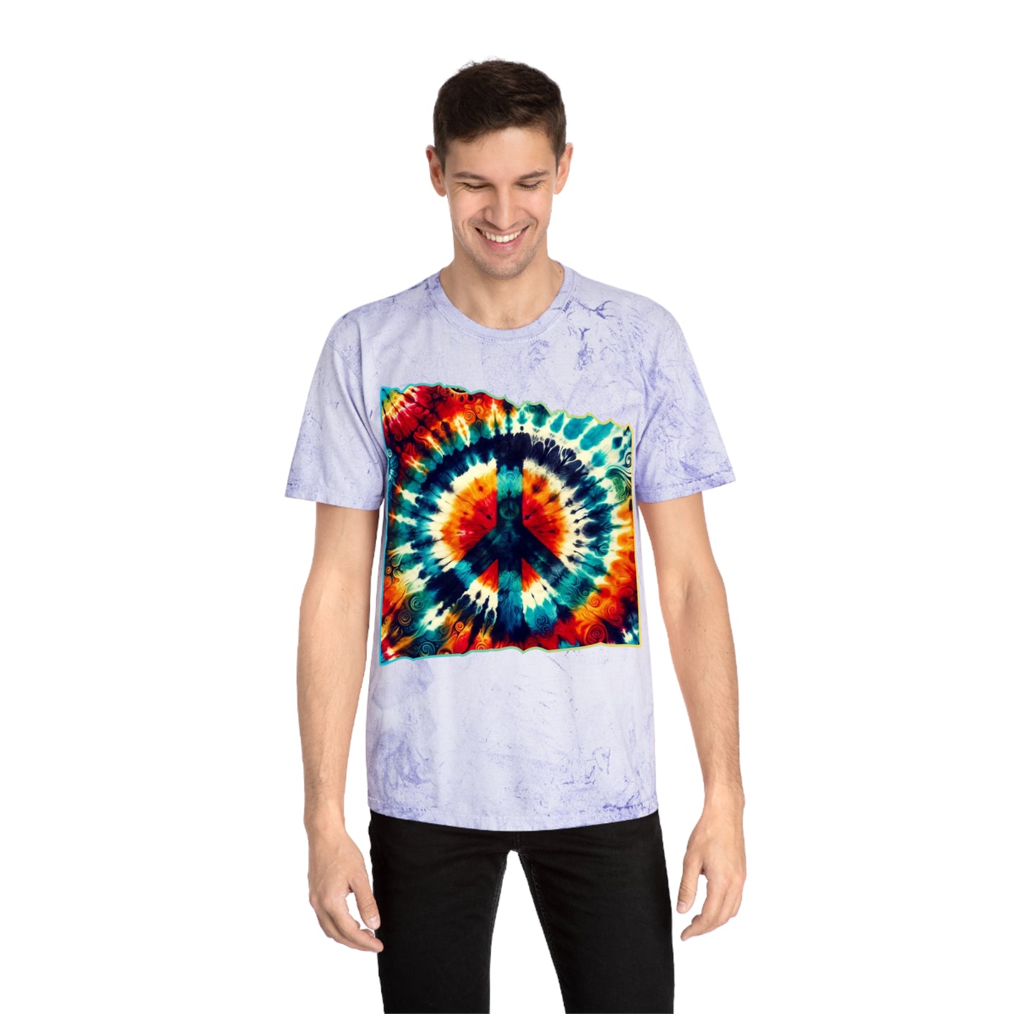 Unisex Color Blast T-Shirt "Peace" One World, Self-Love, Anti-Racism, One Love, Unity, Inclusion, Diversity, Immigrant Outsiders, Cultural Identity, Black Excellence Empowerment Inspiration, FashionWithPurpose, ConsciousClothing