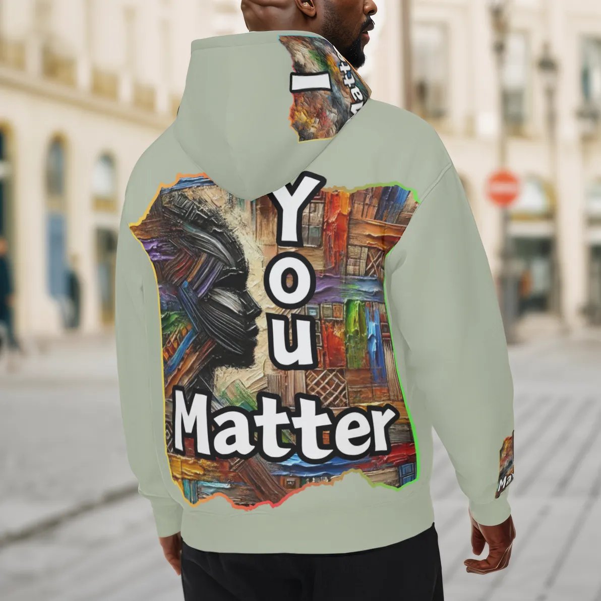 Men’s Plush Fleece Lined Hoodie "I Matter, You Matter"