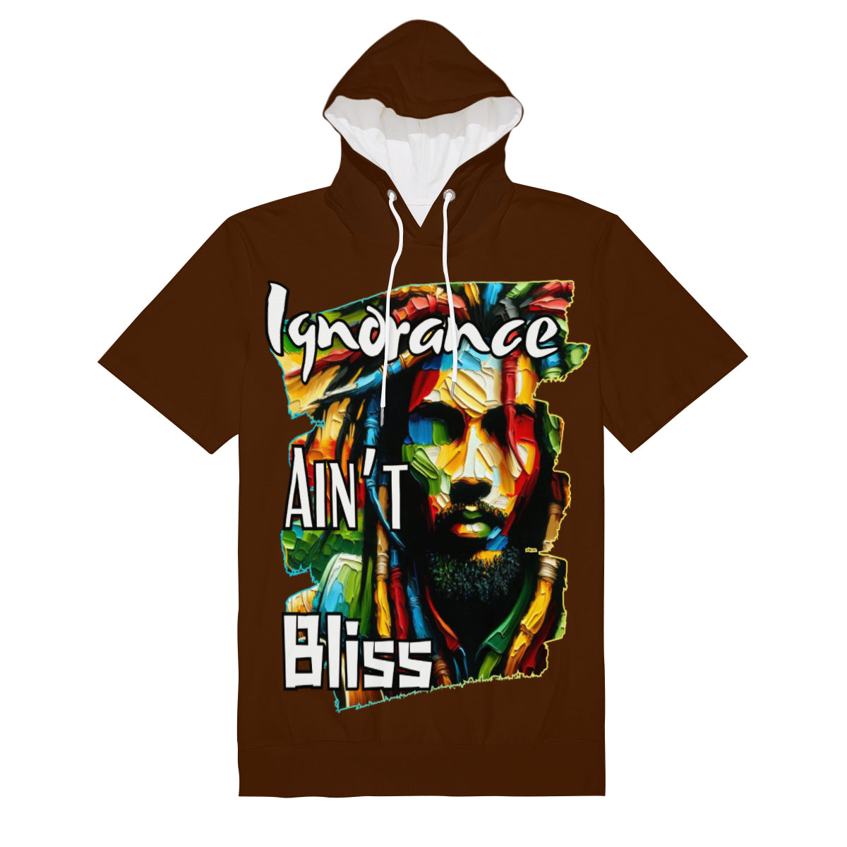 Men’s Cotton Hooded T-Shirt "Ignorance Ain't Bliss"