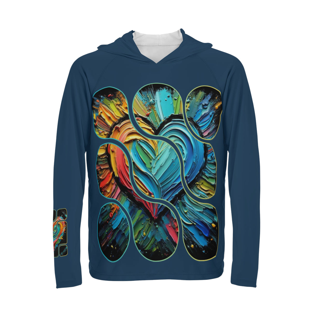 Men's Sun Protection Long Sleeve Hoodie | "Love Print"