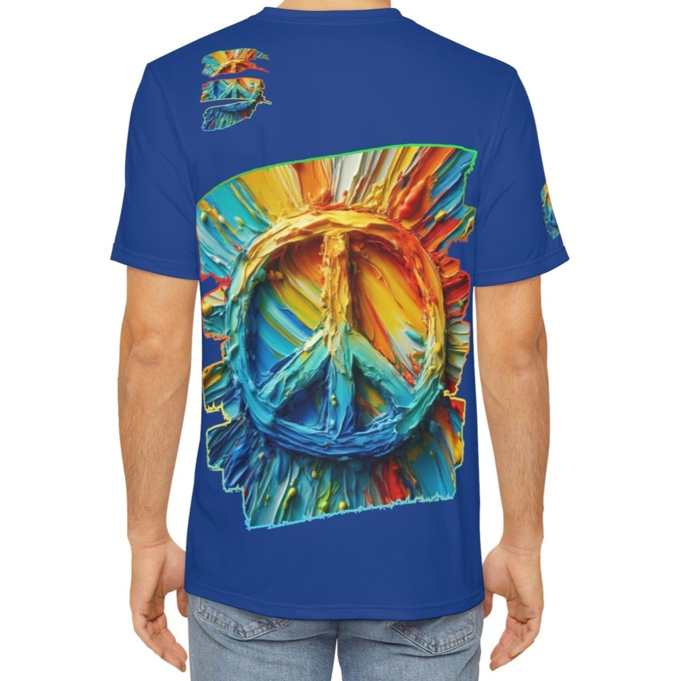 Men's Brushed Polyester Short Sleeve Tee - "PEACE"