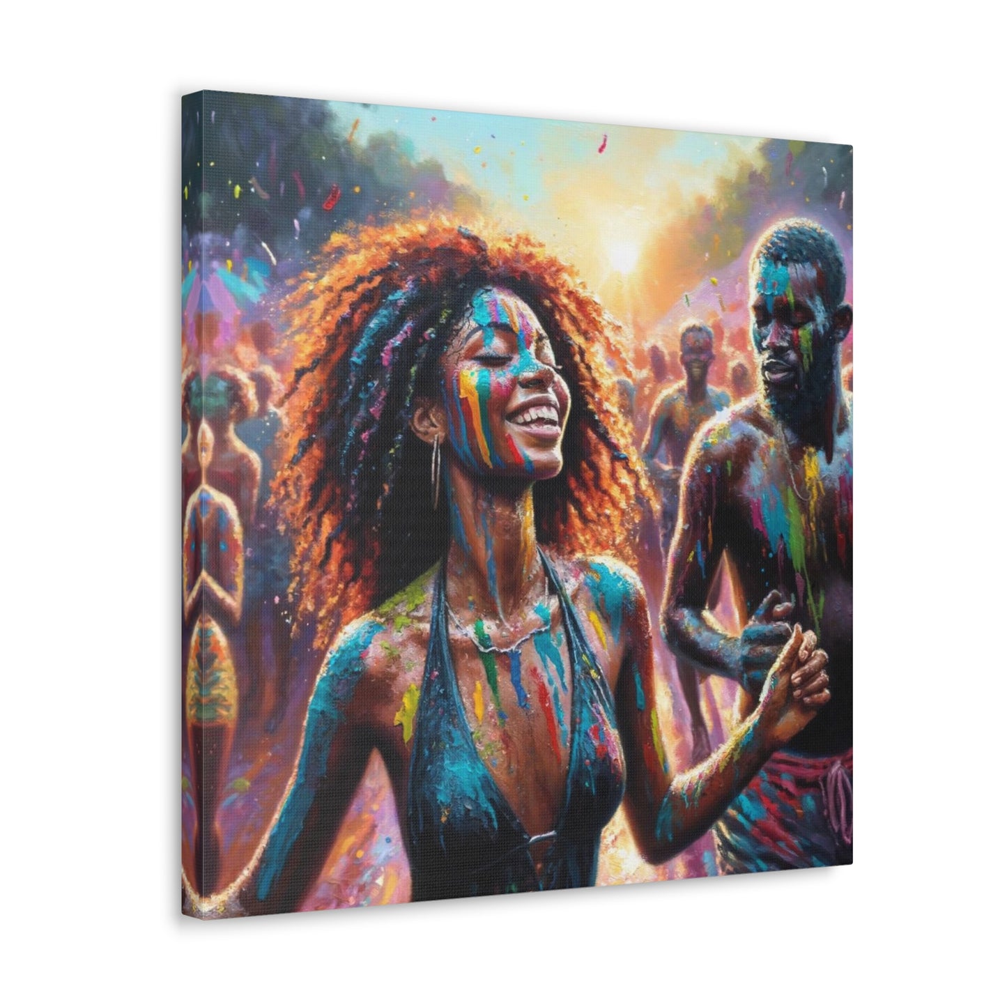 Art Print of Jouvert Morning#3, Afro-Caribbean Woman, Oil Finish, West Indian Ethnicity, Cultural, Heritage, Canvas Gallery Wraps