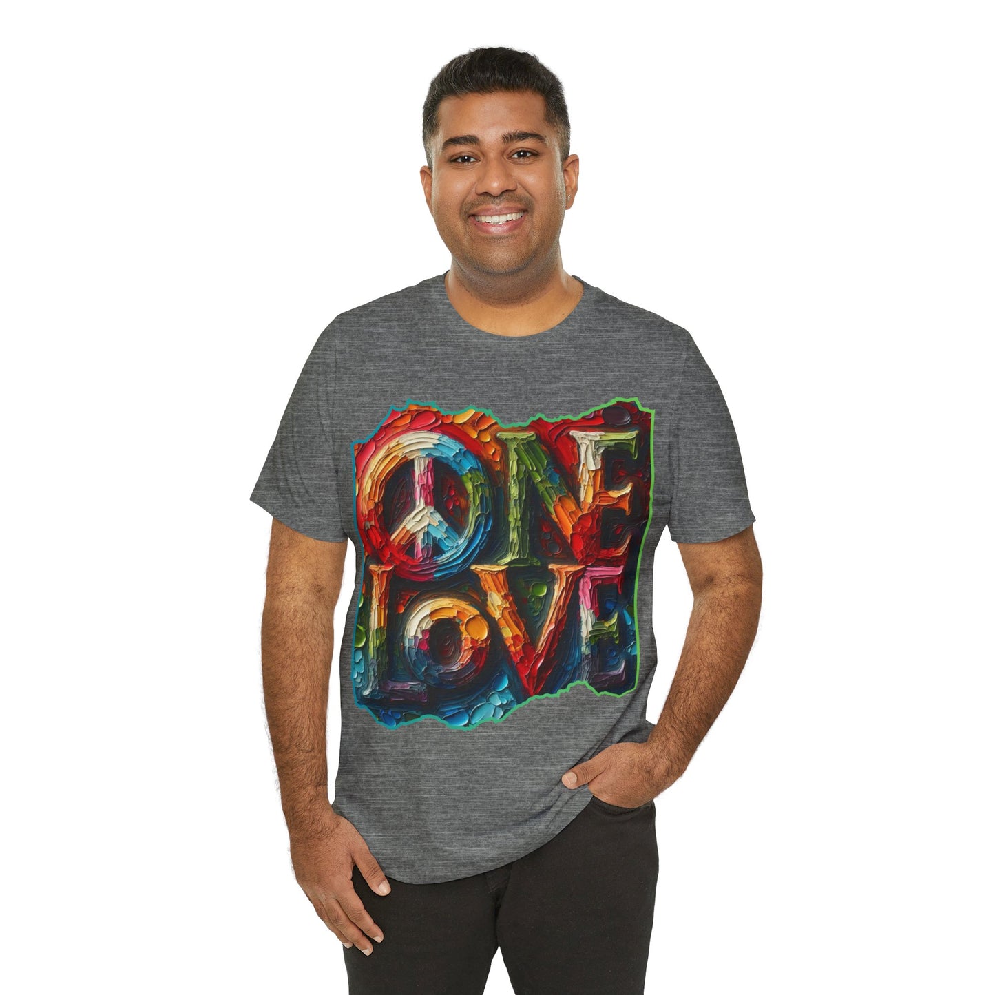 Unisex Jersey Short Sleeve Tee, "One Love" Imposter Syndrome, Mental Wellness, Stress Relief, Self-Awareness, Unity, Inclusion, Anti-Racism, One Love, Inclusion, DEI, Diversity