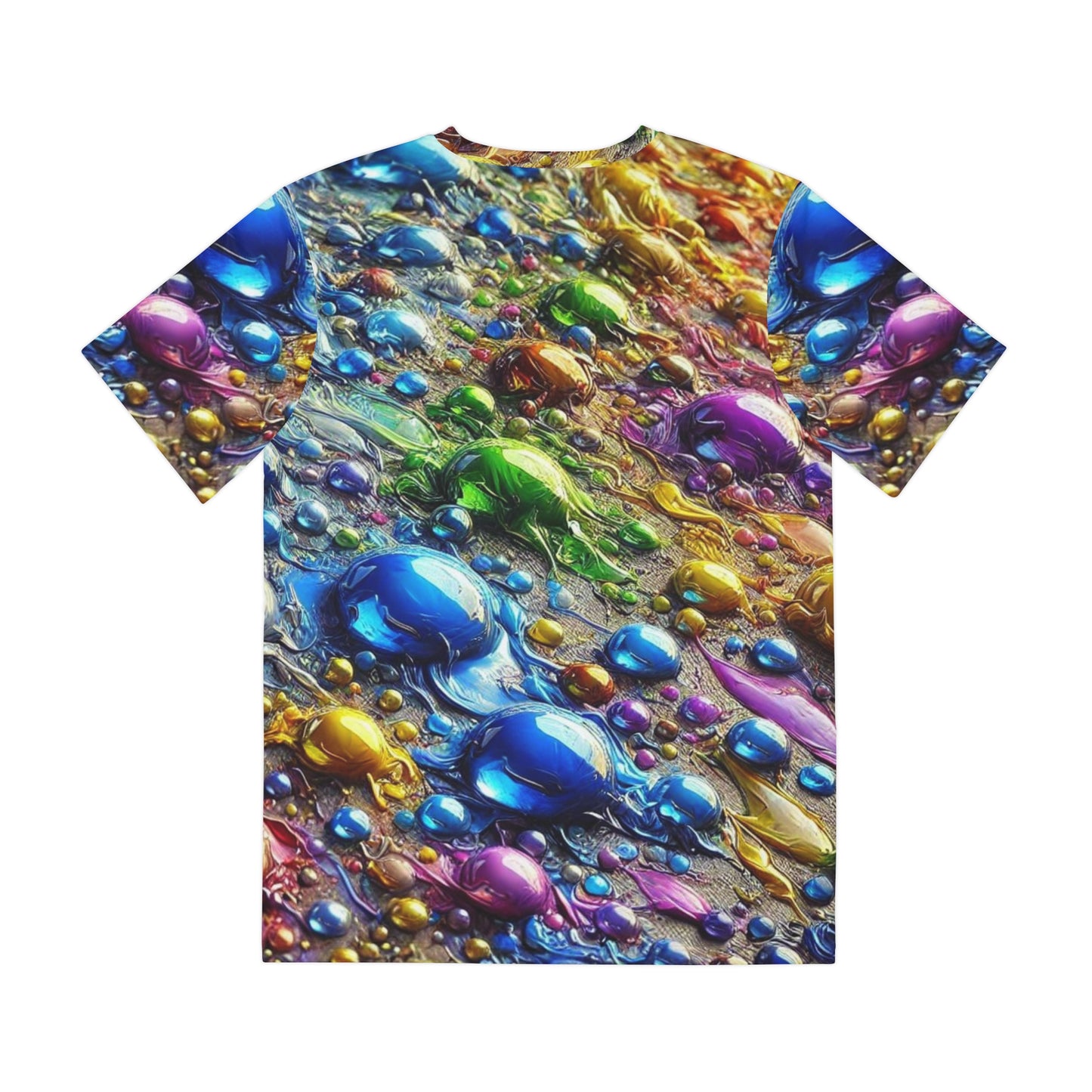 Men's Brushed Polyester Short Sleeve Tee (AOP), Colorful Water Print