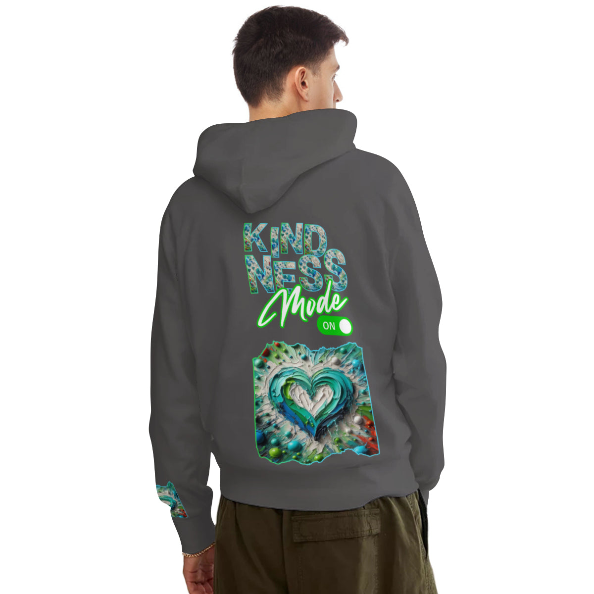 Men's Adult Hoodie Set with Double-Layer Hood "Kindness Mode: On"