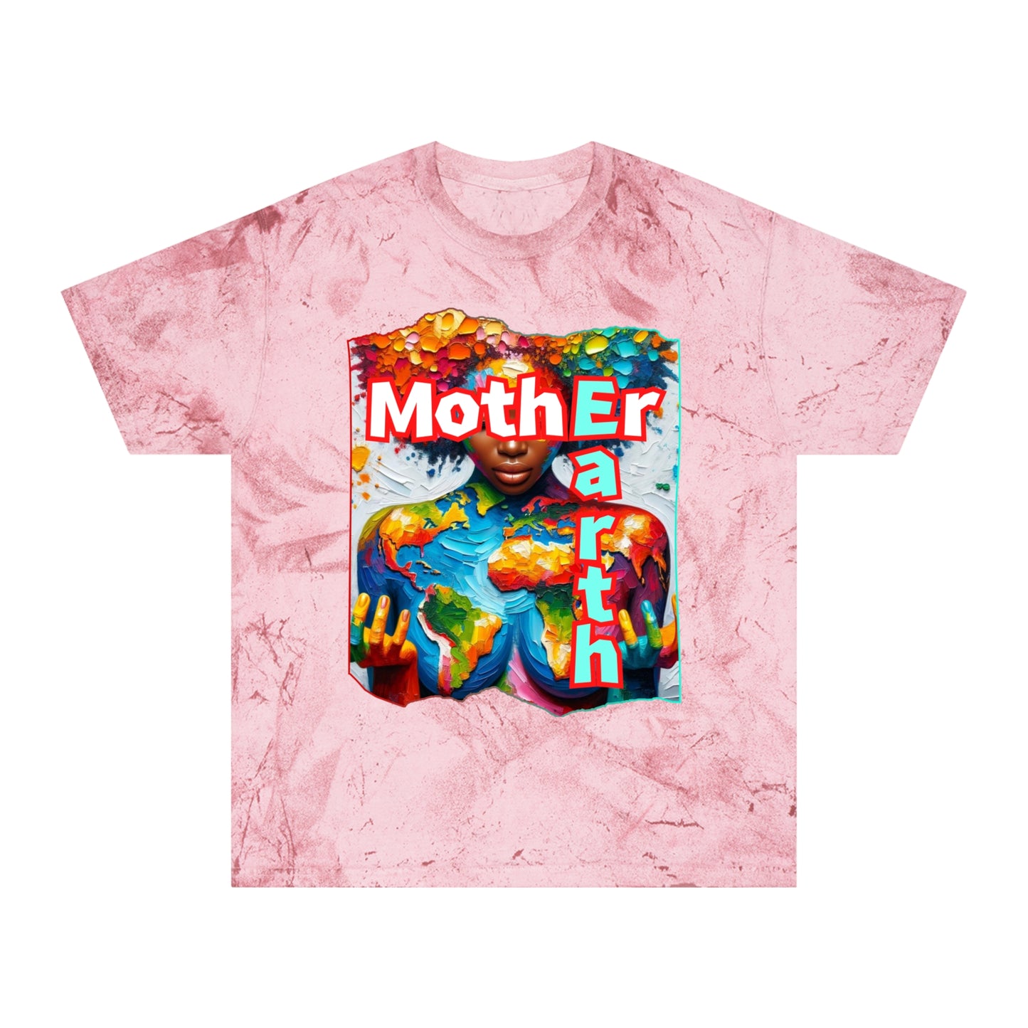 Unisex Color Blast T-Shirt "Mother Earth" Anti-Racism, Black Consciousness, Black Pride, One Love, Inclusion Diversity, Immigrant Outsiders, Togetherness, FashionWithPurpose, Conscious Clothing, Cultural Identity, Black Inspiration Empowerment