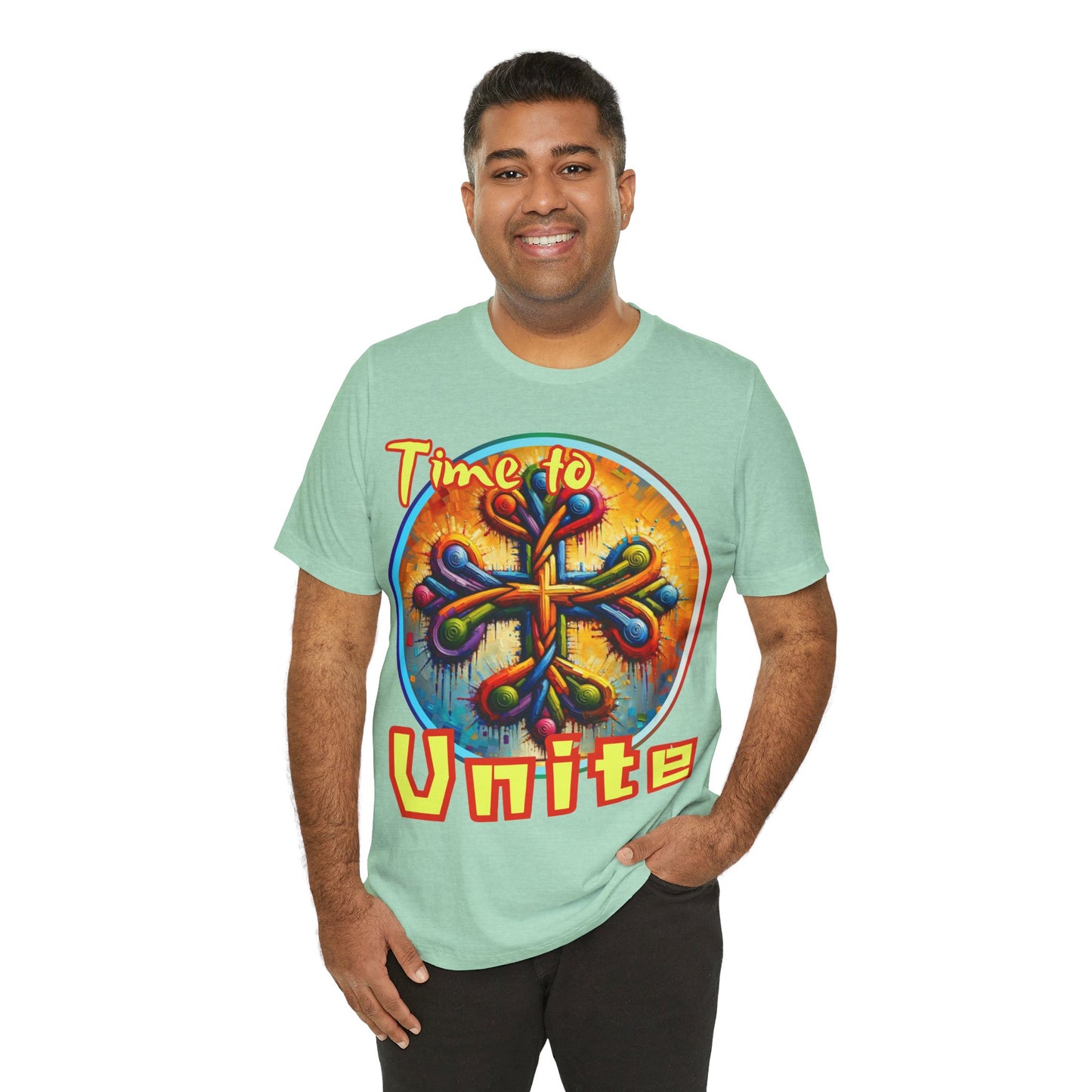 Unisex Jersey Short Sleeve Tee, "Time to Unite" Self-Awareness, Unity, Inclusion, Anti-Racism, One Love, Inclusion, DEI, Diversity