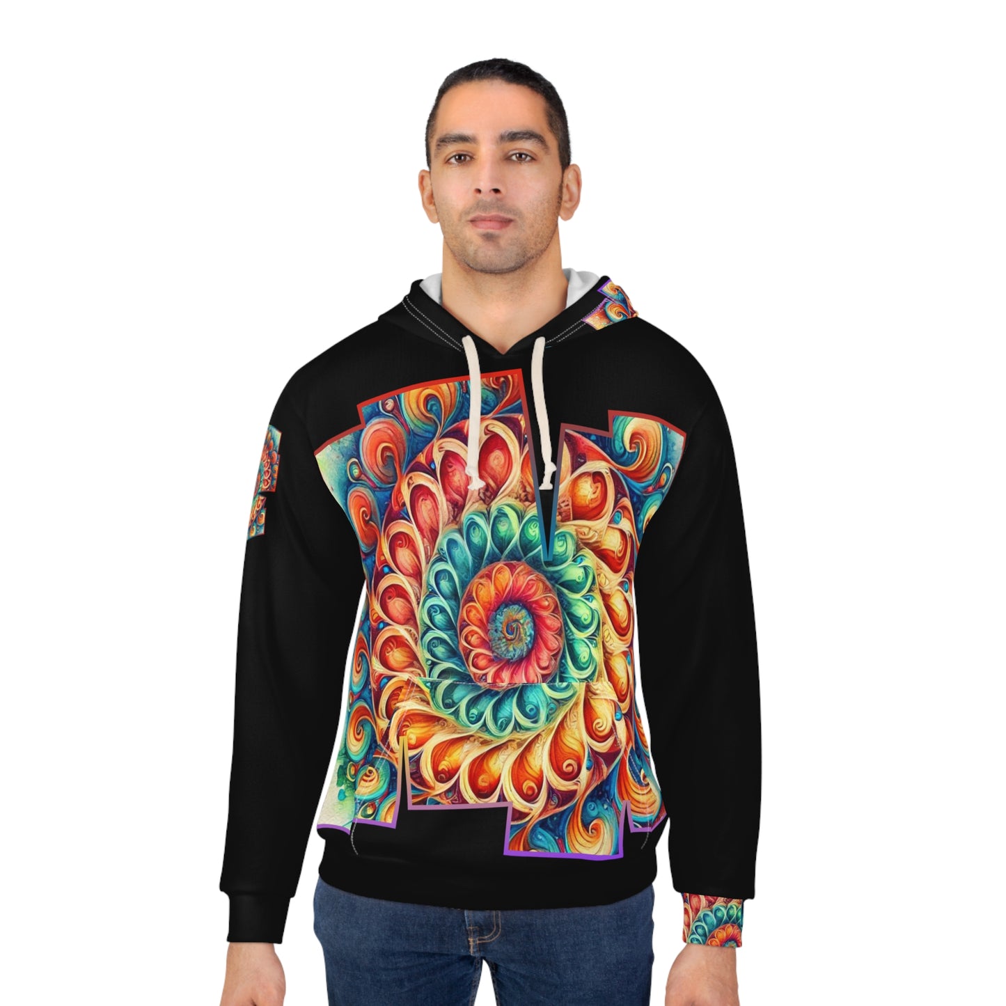 Unisex Pullover Hoodie (AOP) "Abstract Caribbean Print"