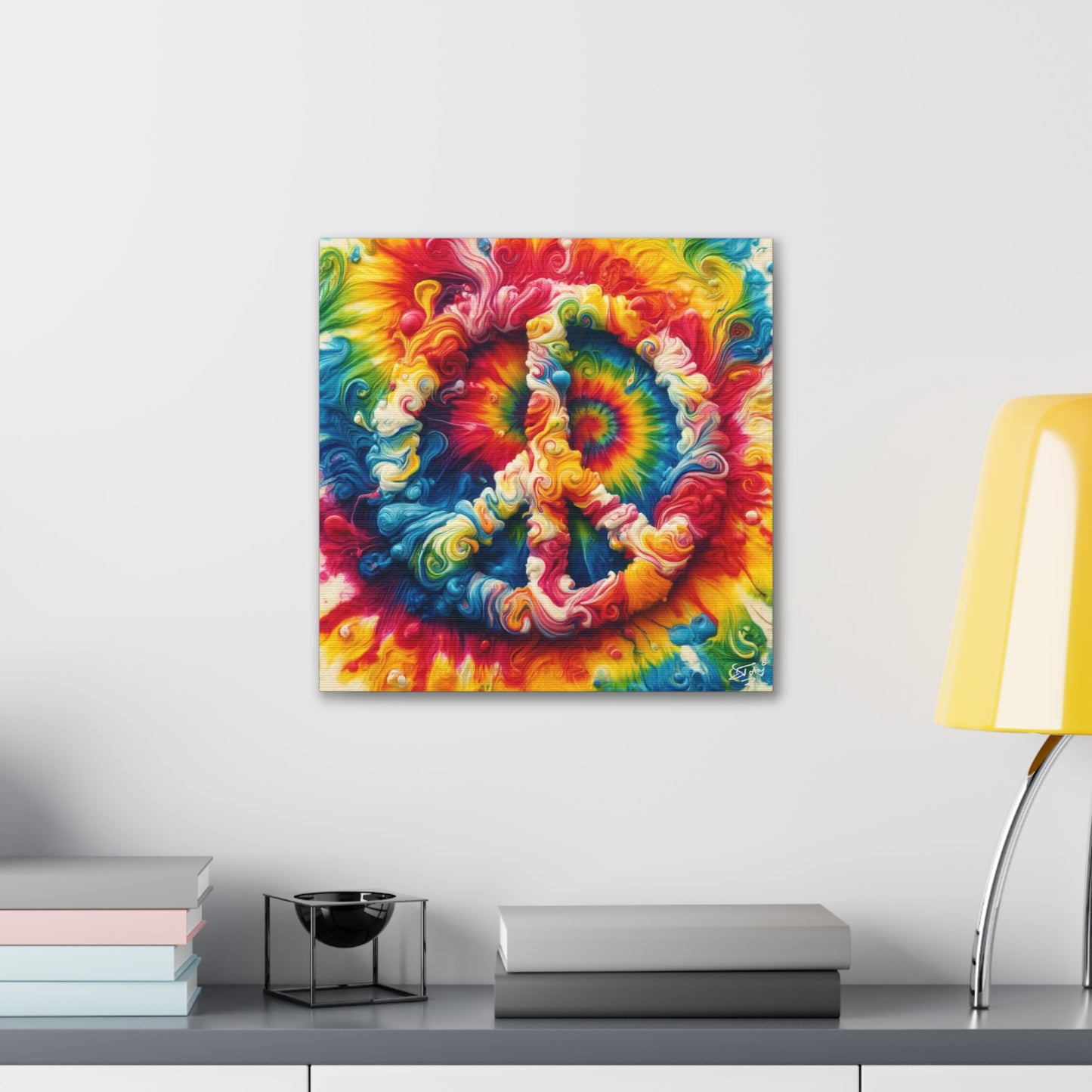 Art Print, "Peace," Oil Finish, Unity, One Love, Semi-Abstract, Canvas Gallery Wrap