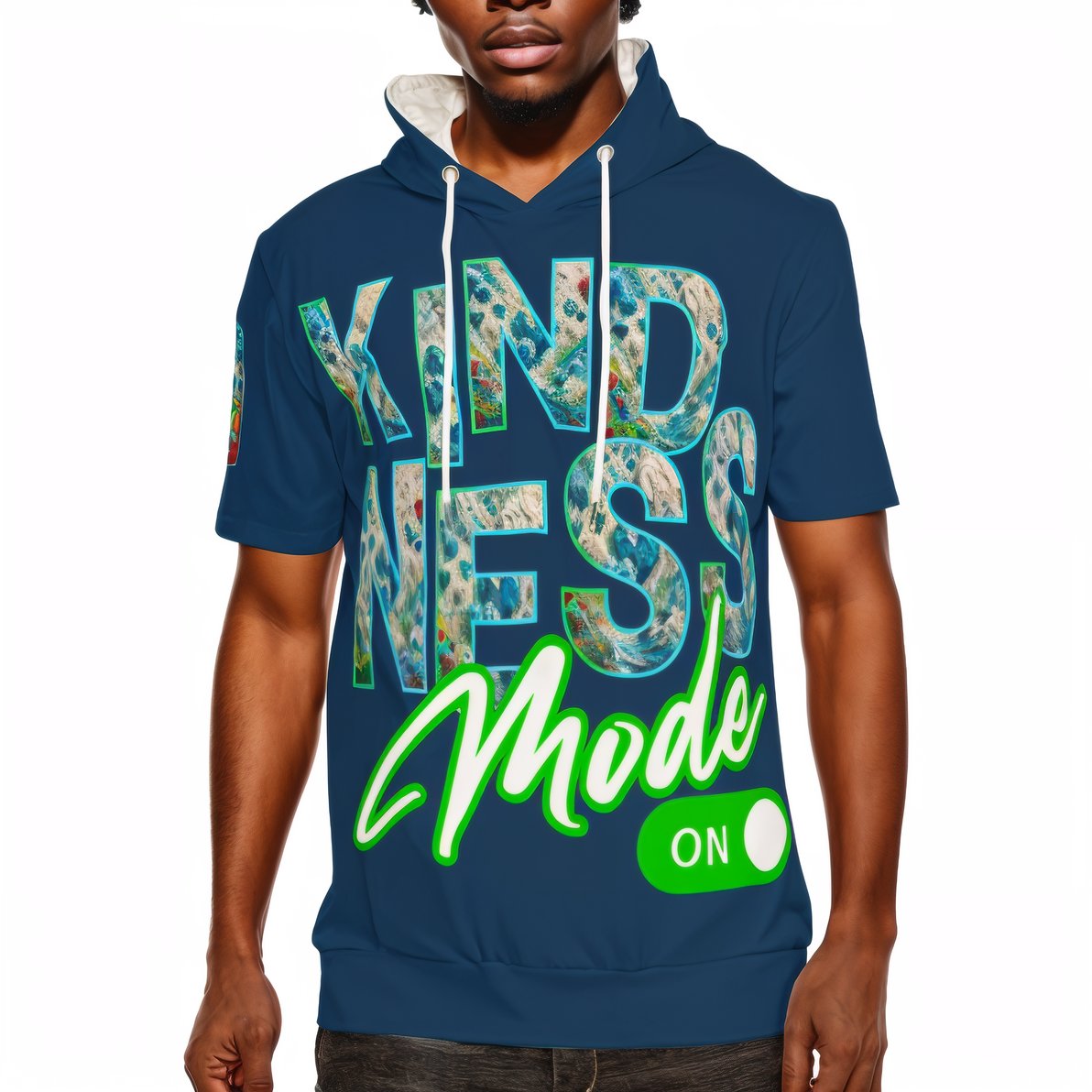 Men’s Cotton Hooded T-Shirt "Kindness Mode: On"