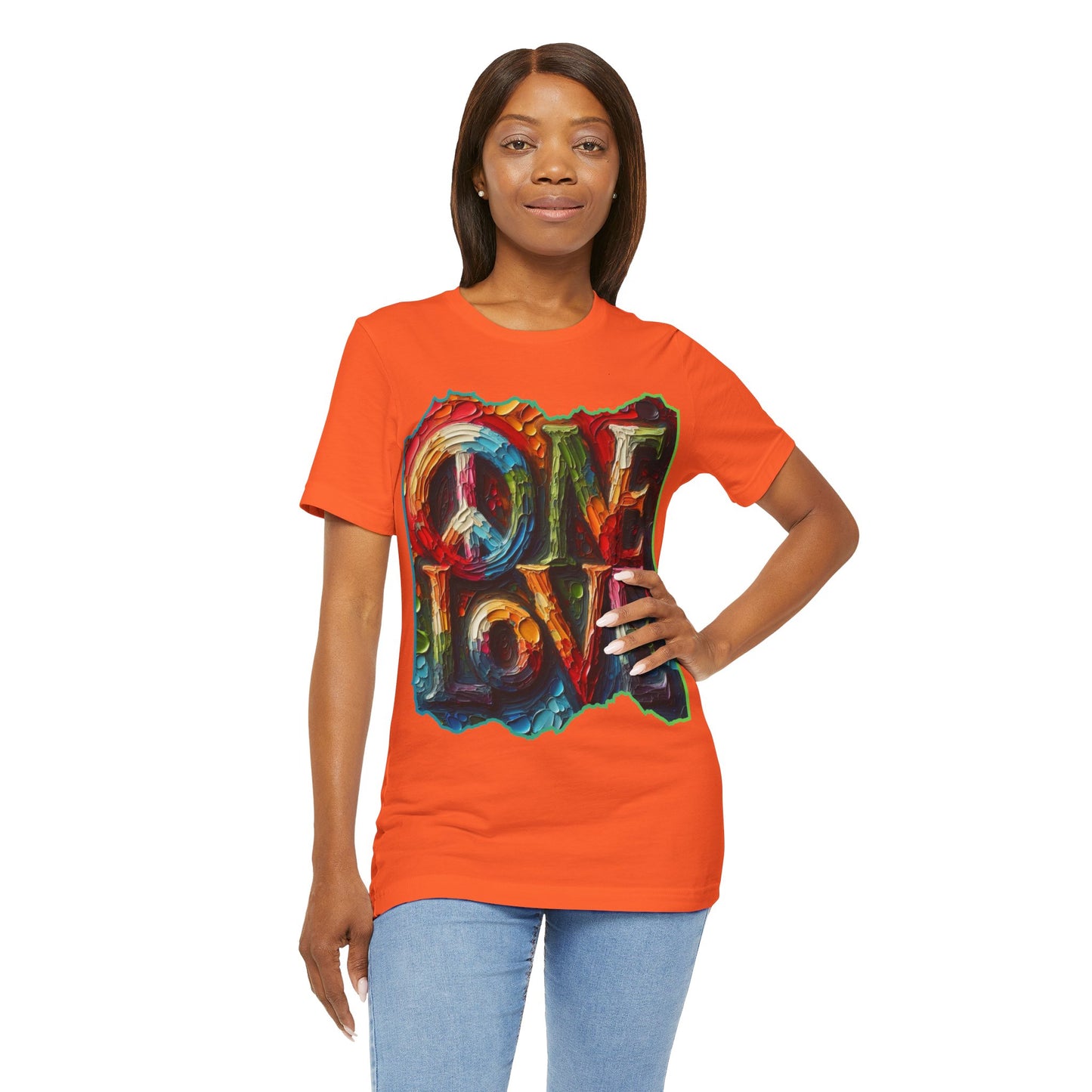 Unisex Jersey Short Sleeve Tee, "One Love" Imposter Syndrome, Mental Wellness, Stress Relief, Self-Awareness, Unity, Inclusion, Anti-Racism, One Love, Inclusion, DEI, Diversity