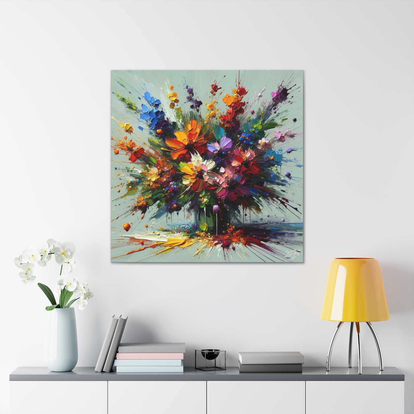 Art Print of Caribbean Bouquet, Oil Finish, West Indian Art, Canvas Gallery Wraps