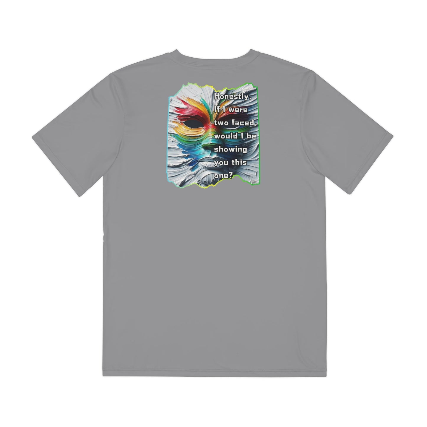 Men's Brushed Polyester Short Sleeve Tee (AOP), "Two Faced"