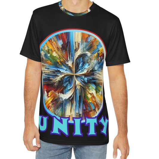 Men's Brushed Polyester Short Sleeve Tee (AOP), "UNITY"