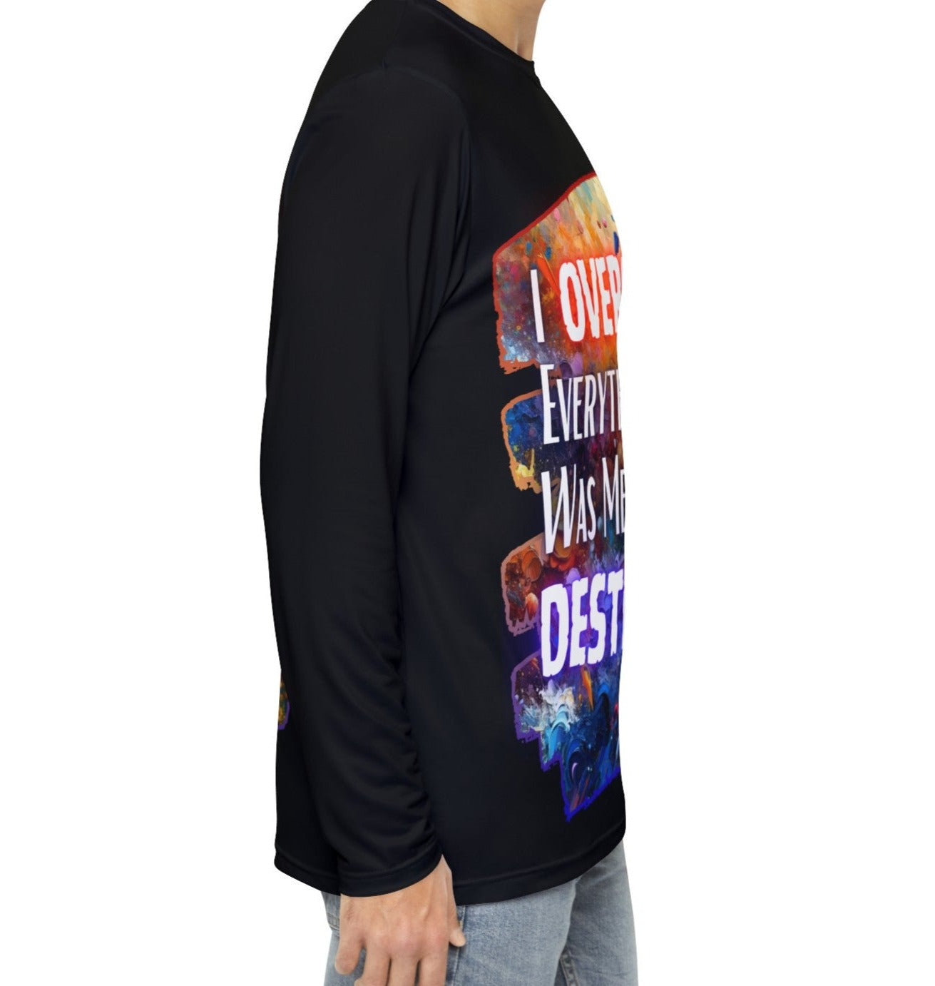 Men's Brushed Polyester Long Sleeve Shirt (AOP) "I Overcame Everything..."