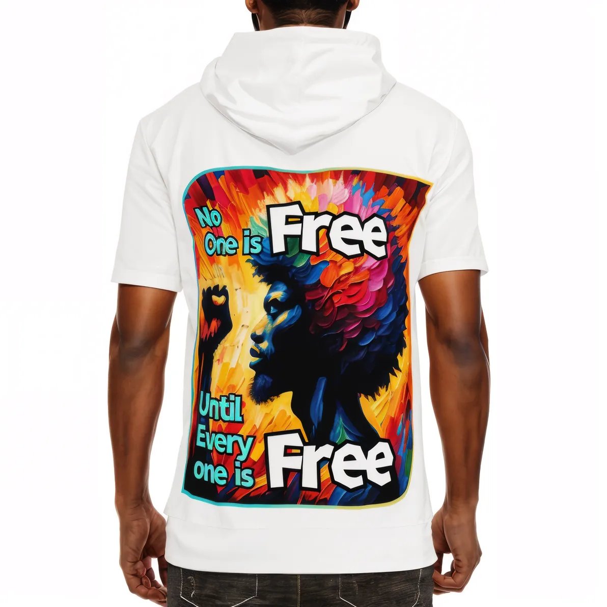 Men’s Cotton Hooded T-Shirt "The Function Of Freedom"