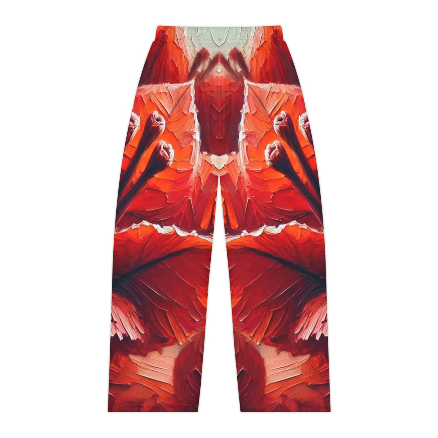 Women's Brushed Polyester Lounge Pants (AOP) Red Floral Print