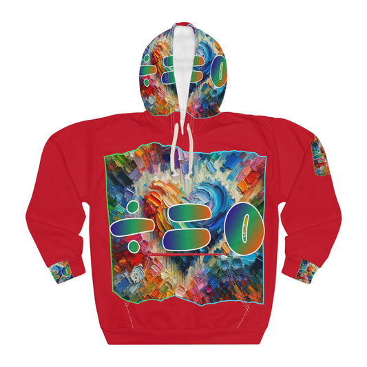 Unisex Pullover Hoodie (AOP) "Divided Equal Zero"