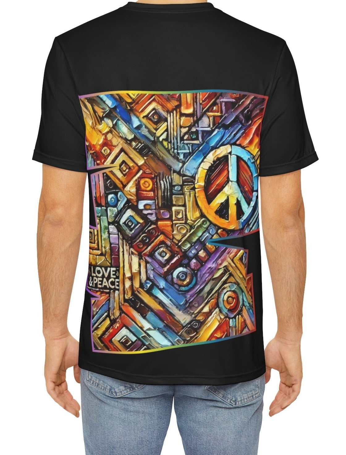 Men's Brushed Polyester Short Sleeve Tee (AOP), "Abstract African Print"