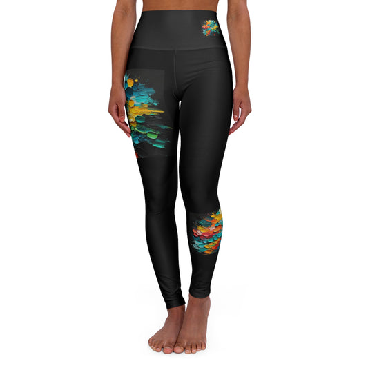 High Waisted Yoga Leggings (AOP) Abstract Print