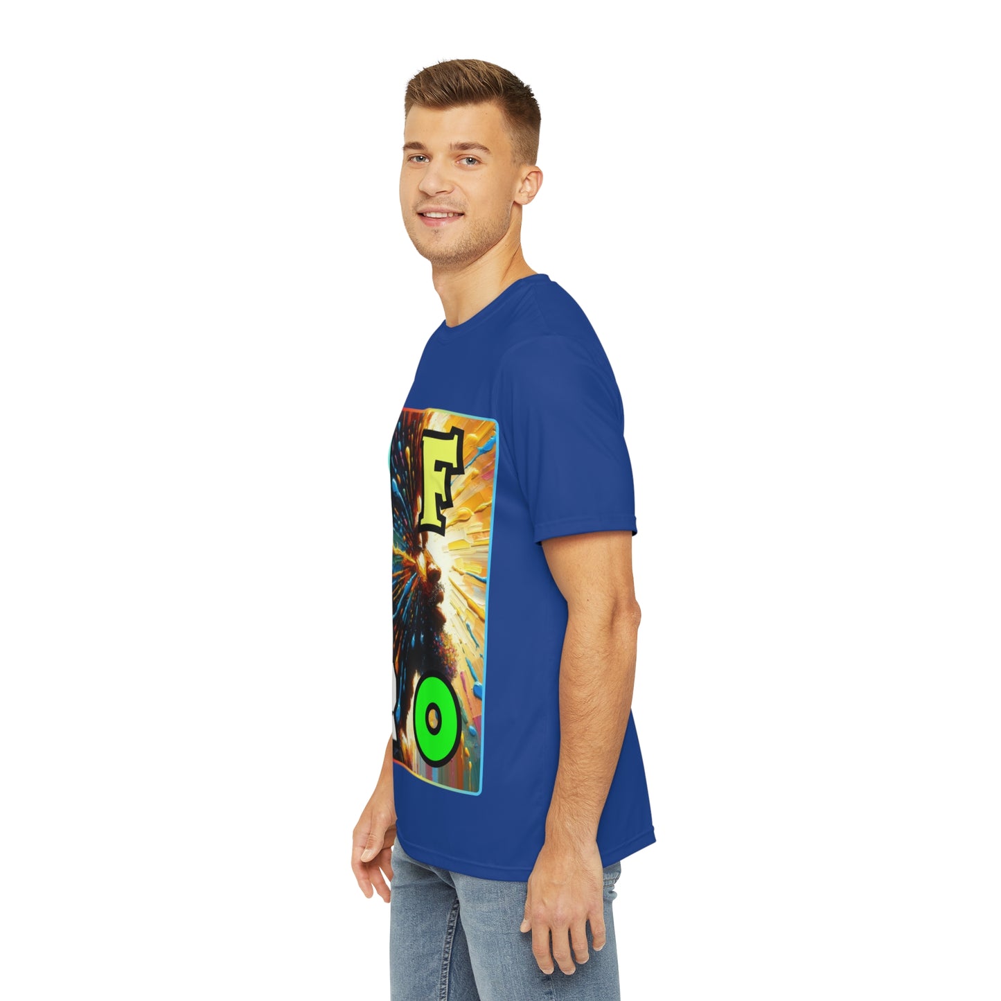 Men's Brushed Polyester Short Sleeve Tee (AOP), "AFRO"