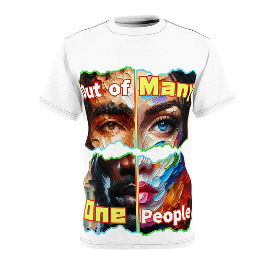 Unisex Cut & Sew Tee (AOP), "Out of Many One People"