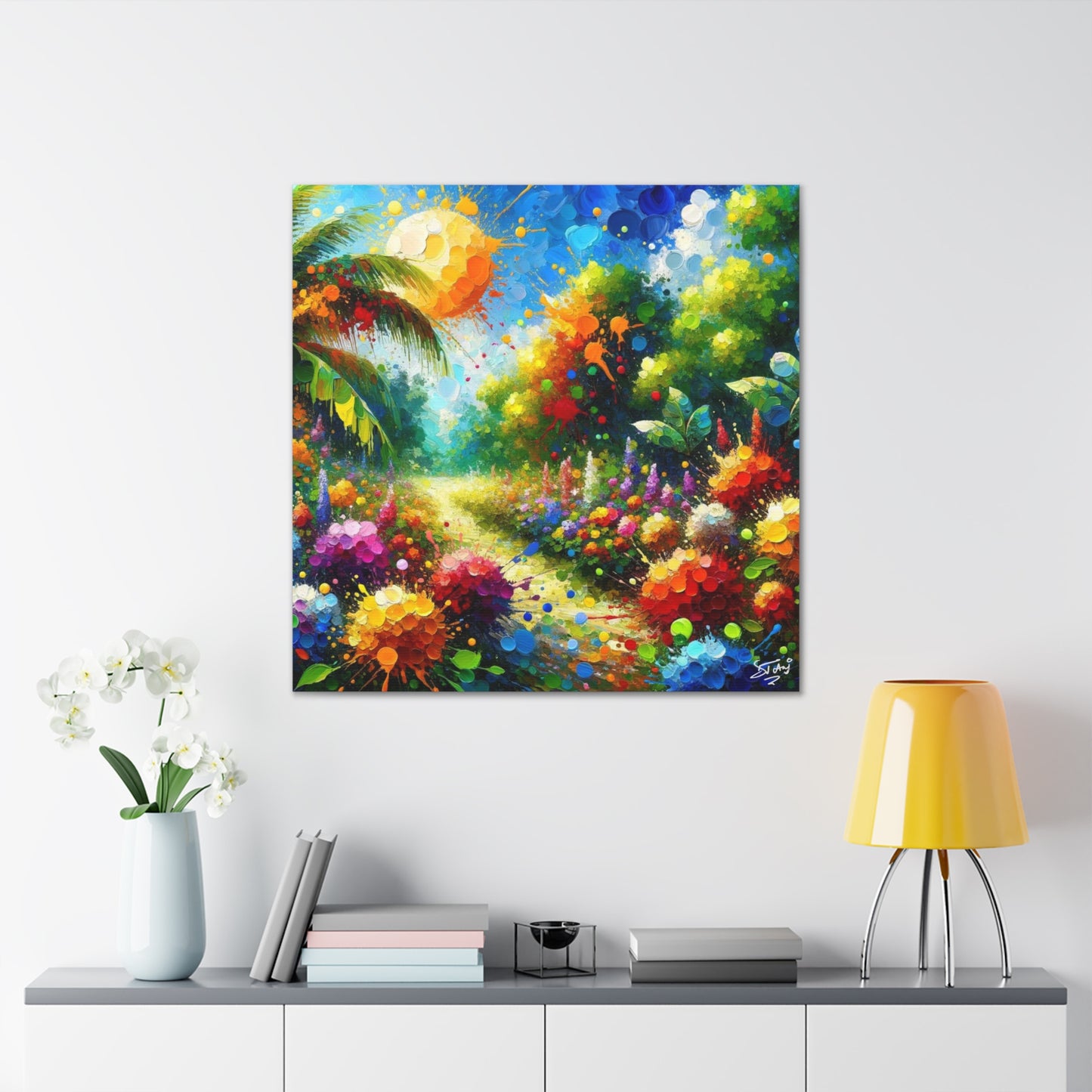 Art Print of Caribbean Flora & Fauna, Oil Finish, West Indian Art, Canvas Gallery Wraps