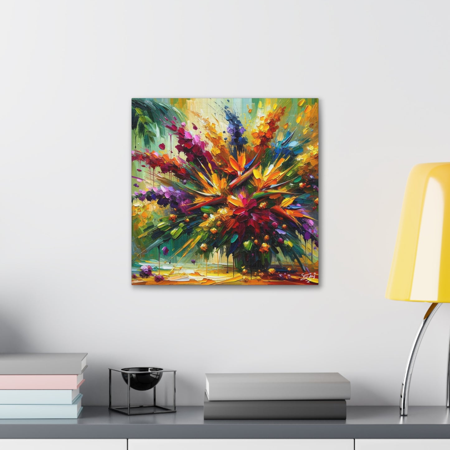 Art Print of Caribbean Bouquet, Oil Finish, West Indian Art, Canvas Gallery Wraps