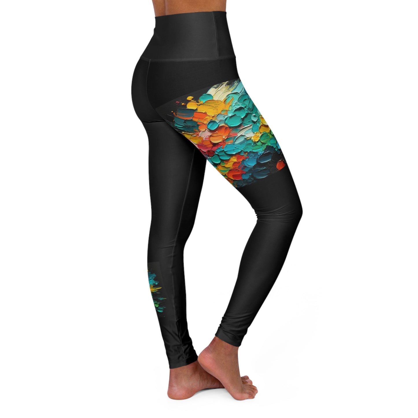 High Waisted Yoga Leggings (AOP) Abstract Print