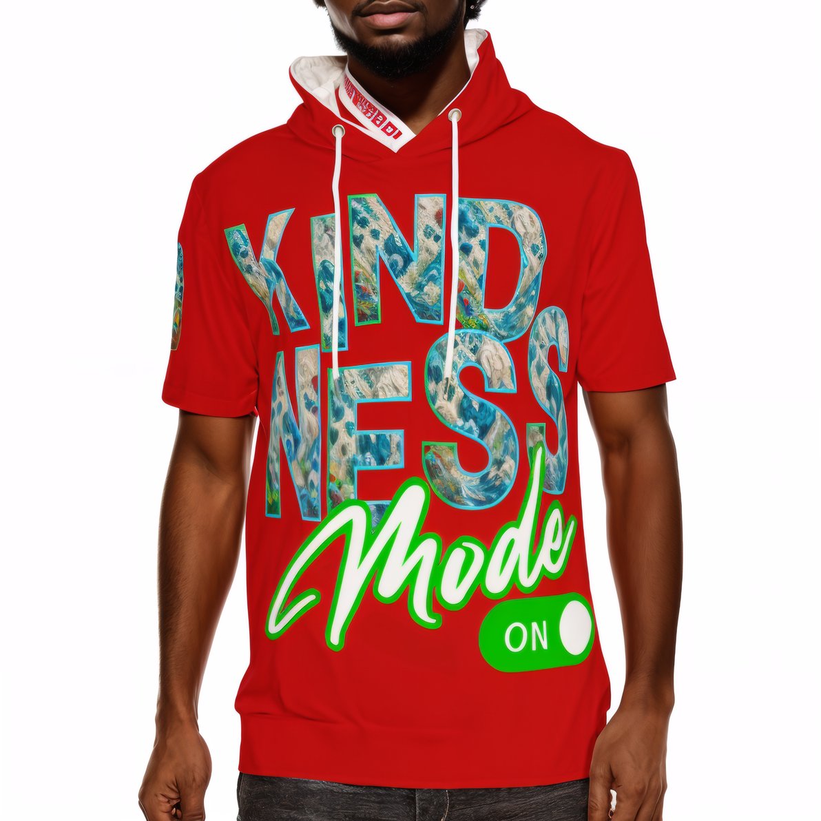 Men’s Cotton Hooded T-Shirt "Kindness Mode: On"