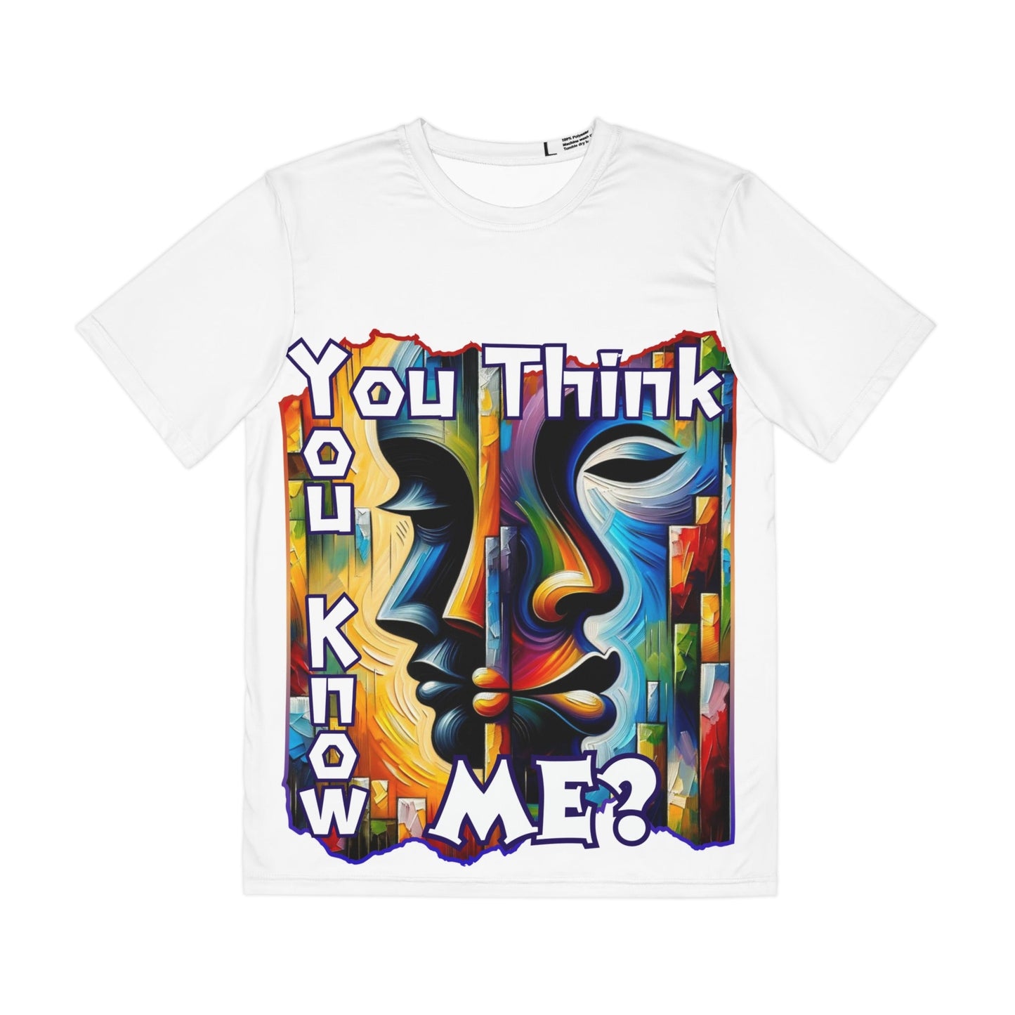 Men's Brushed Polyester Short Sleeve Tee (AOP), "You Think You Know Me?"