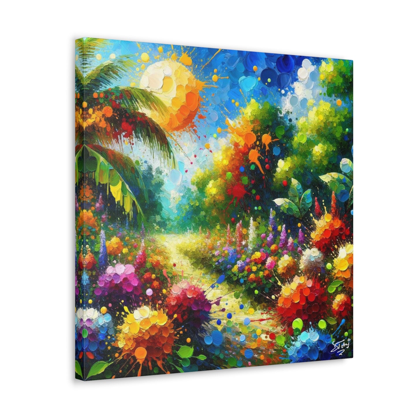 Art Print of Caribbean Flora & Fauna, Oil Finish, West Indian Art, Canvas Gallery Wraps