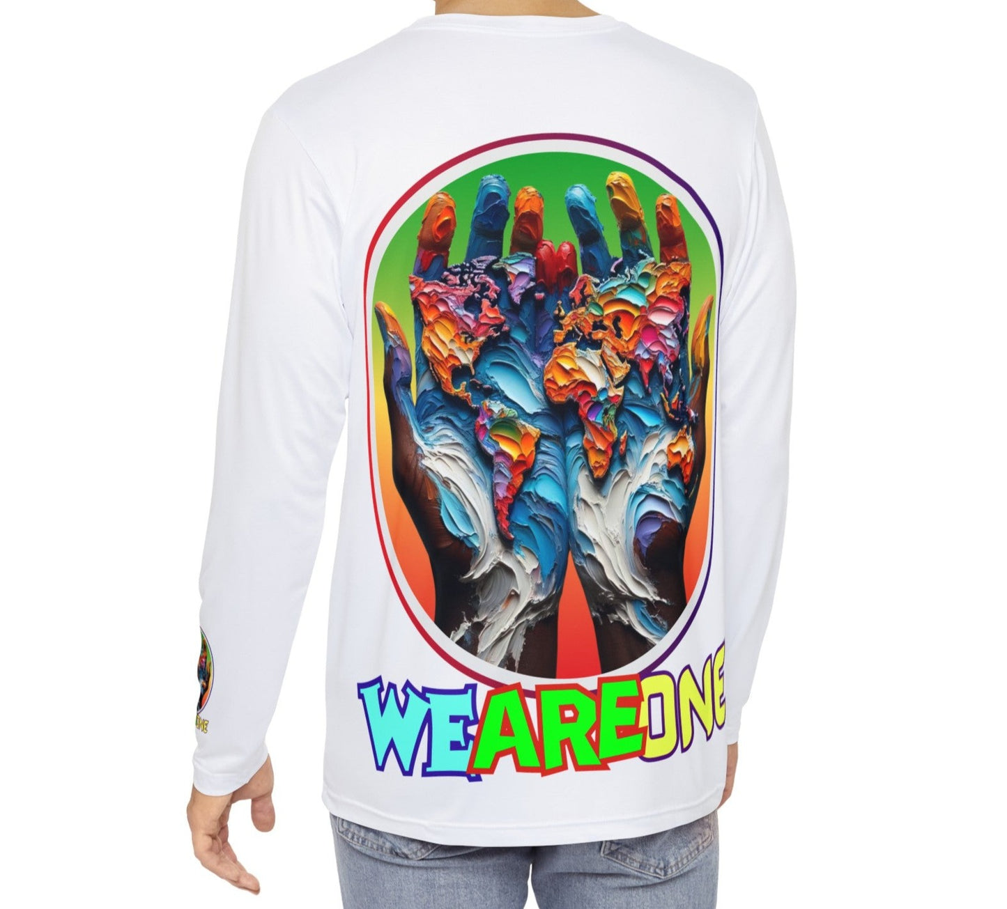 Men's Brushed Polyester Long Sleeve Shirt (AOP) "We Are One"