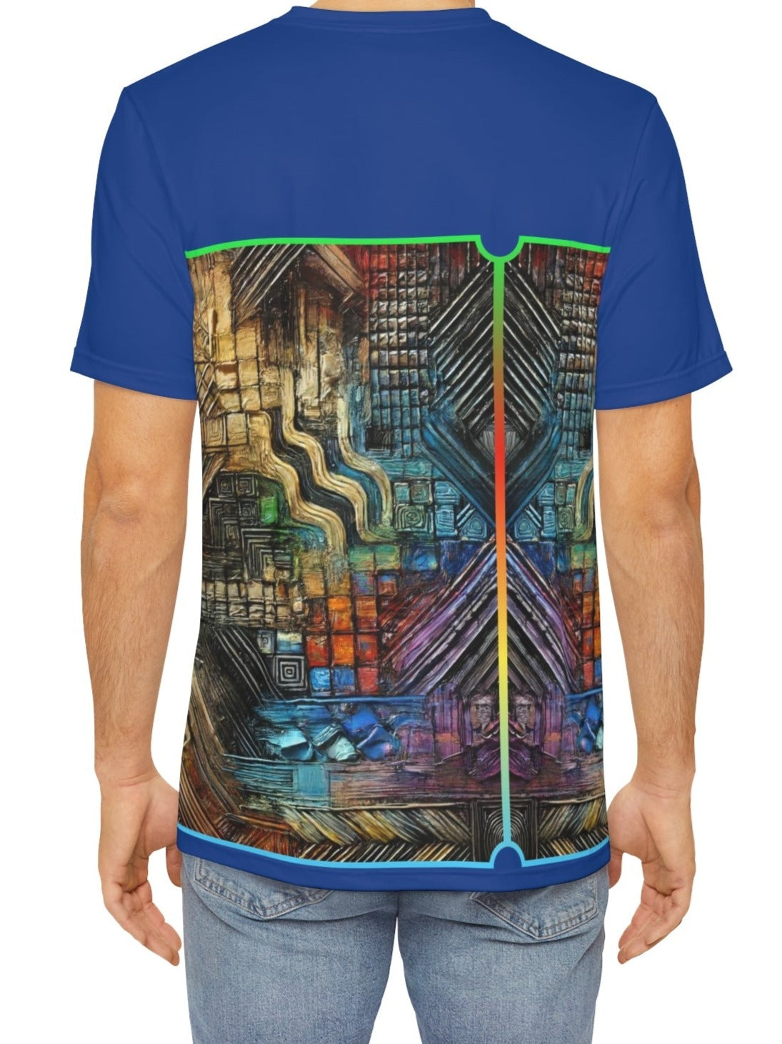 Men's Brushed Polyester Short Sleeve Tee (AOP), "Abstract African Print"