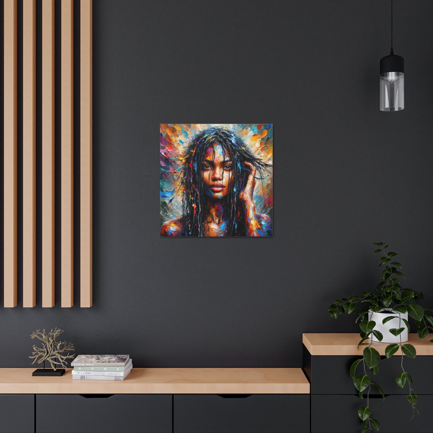 Art Print#6 of Trini Woman - Chilling in the Caribbean Sea, Oil Finish, West Indian Ethnicity, Cultural, Heritage Art, Canvas Gallery Wraps