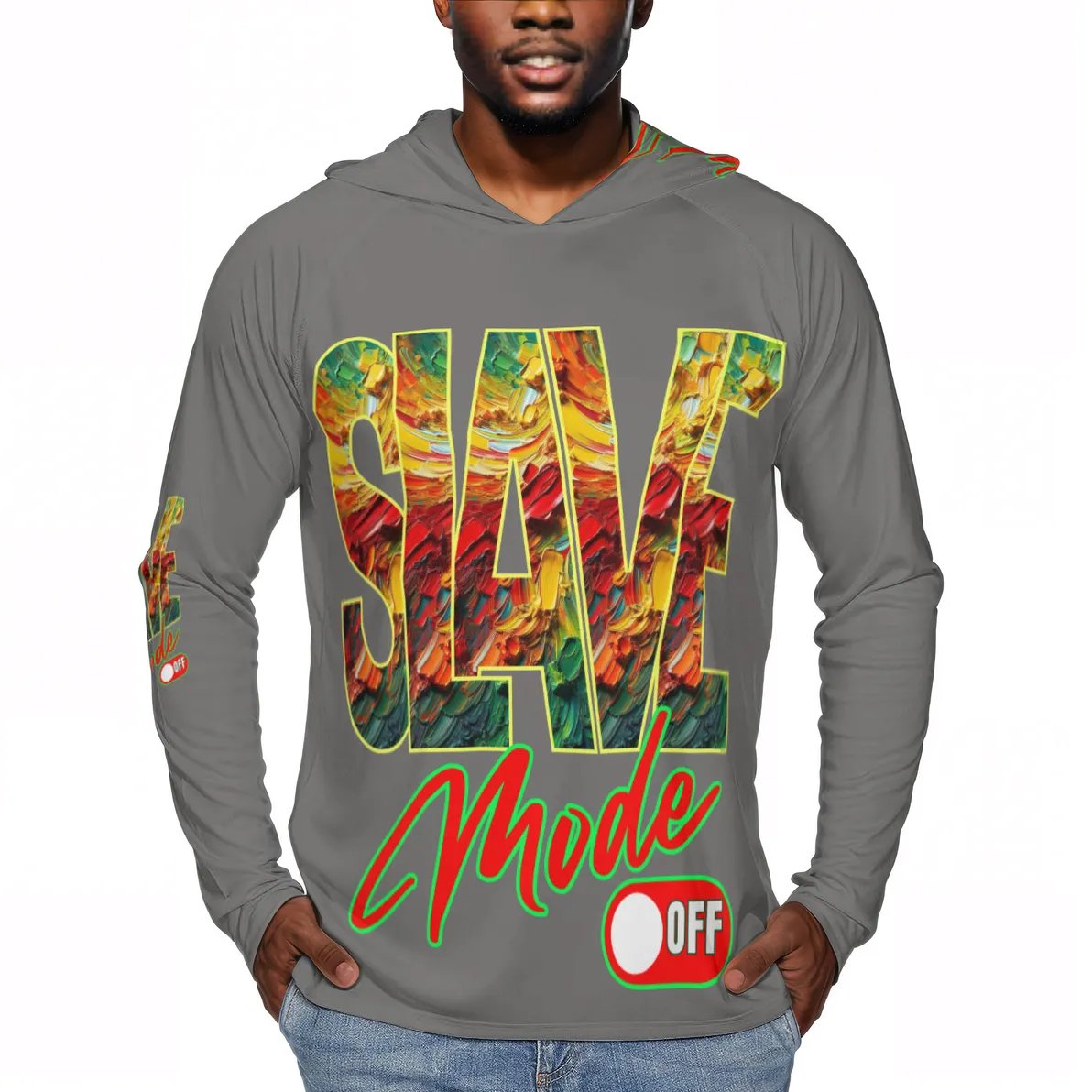 Men's Sun Protection Long Sleeve Hoodie | "Slave Mode: Off"