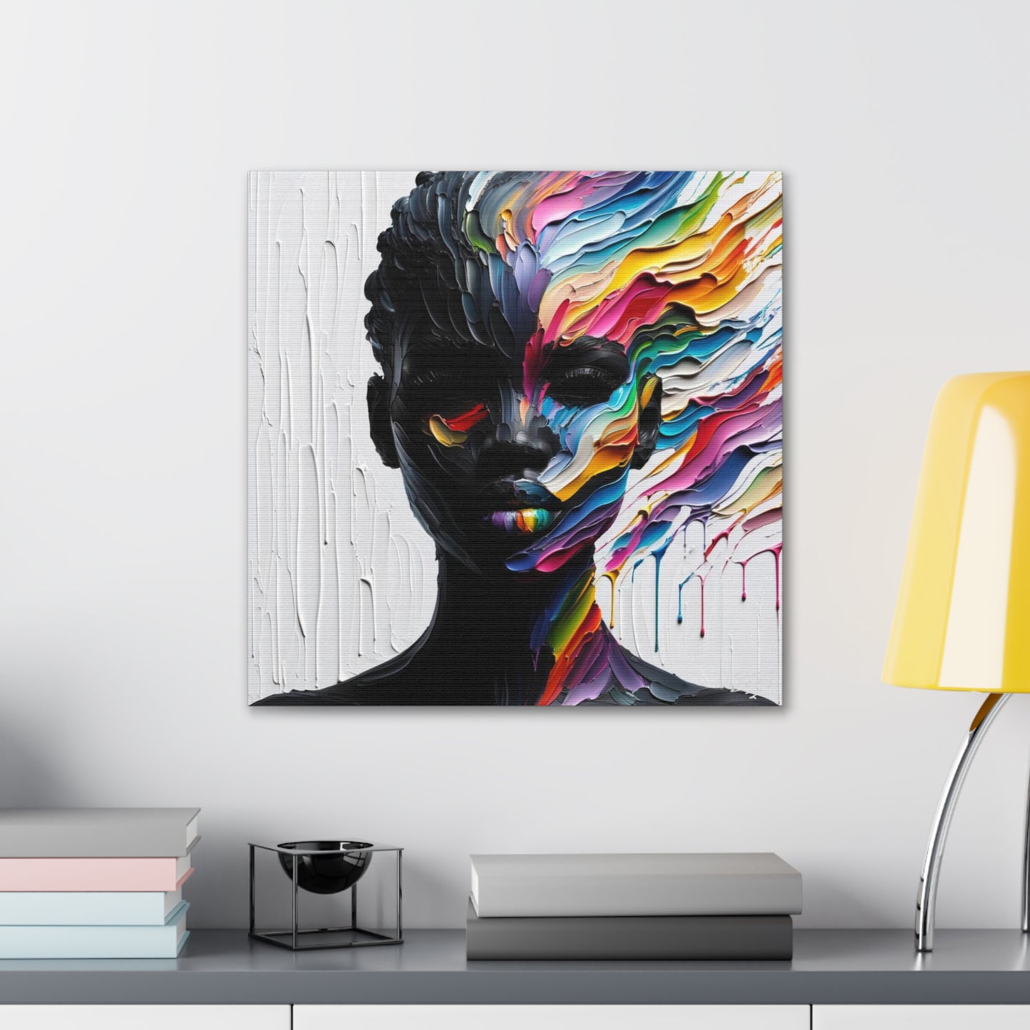 Art Print, "African Woman" Oil Finish, West Indian Ethnicity, Cultural, Heritage, Abstract, Canvas Gallery Wrap