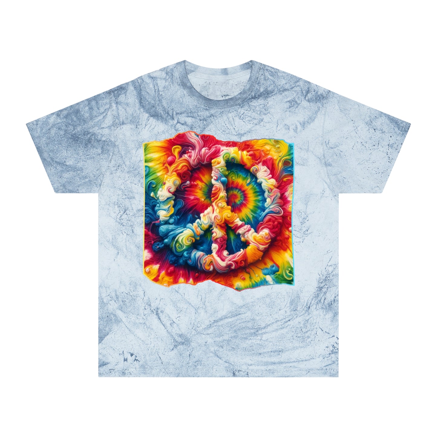 Unisex Color Blast T-Shirt "Peace" One World, Self-Love, Anti-Racism, One Love, Unity, Inclusion, Diversity, Immigrant Outsiders, Cultural Identity, Black Excellence Empowerment Inspiration, FashionWithPurpose, ConsciousClothing