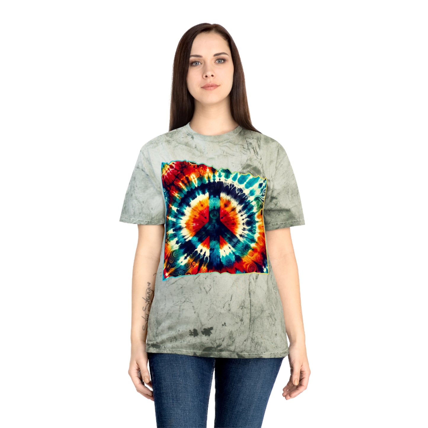 Unisex Color Blast T-Shirt "Peace" One World, Self-Love, Anti-Racism, One Love, Unity, Inclusion, Diversity, Immigrant Outsiders, Cultural Identity, Black Excellence Empowerment Inspiration, FashionWithPurpose, ConsciousClothing