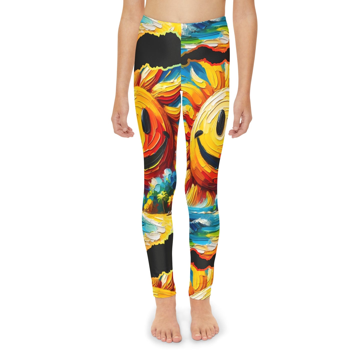 Youth Full-Length Leggings (AOP) Happiness